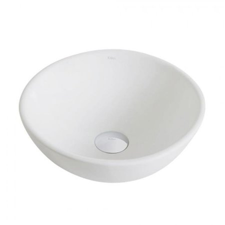 DANIEL KRAUS Kraus KCV-341 Elavo White Ceramic Small Round Vessel Bathroom Sink KCV-341